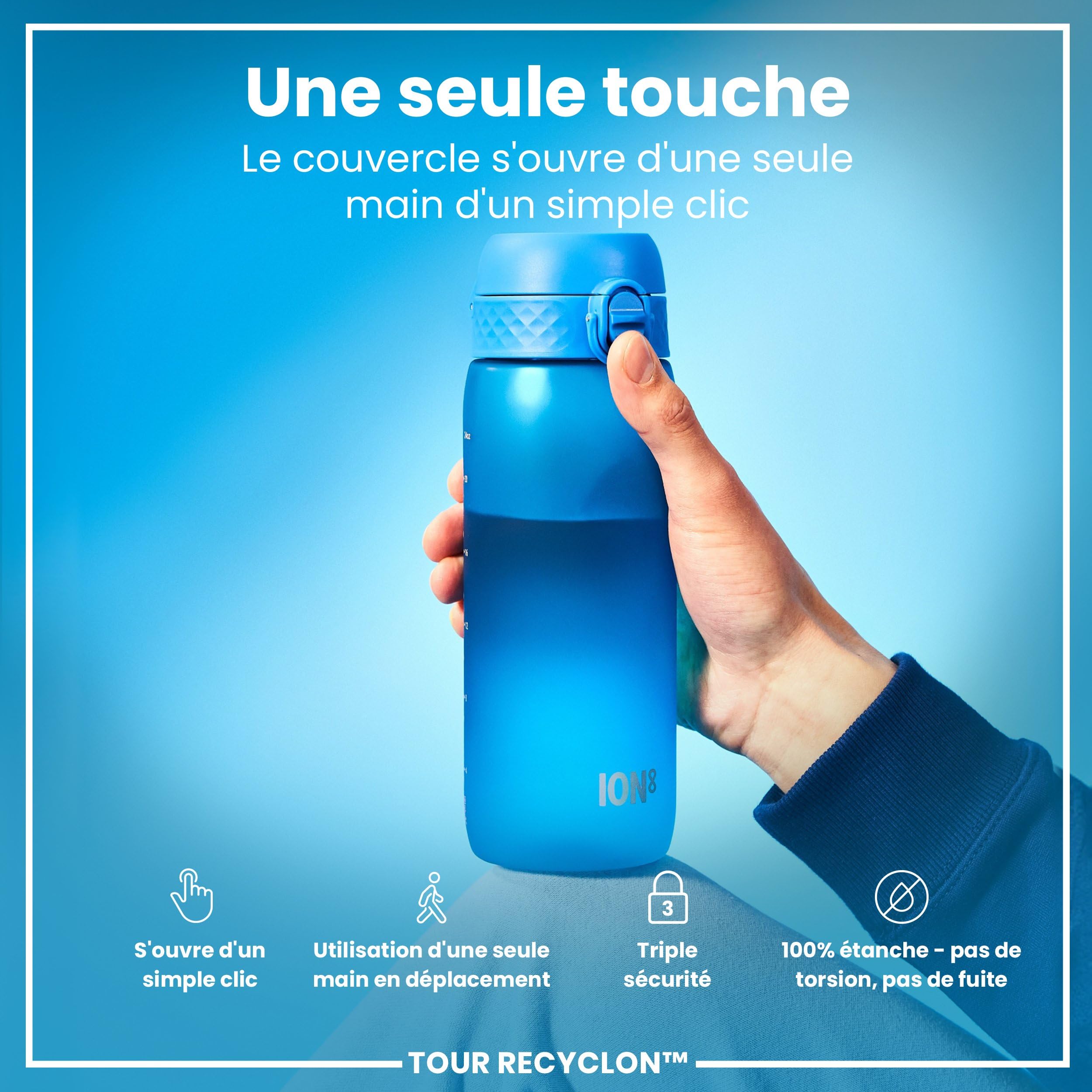 Gourde Ion8 500 Ml Anti-fuite - Ouverture Facile, Lavable Lave-vaisselle, Sans BPA, Motif Camouflage