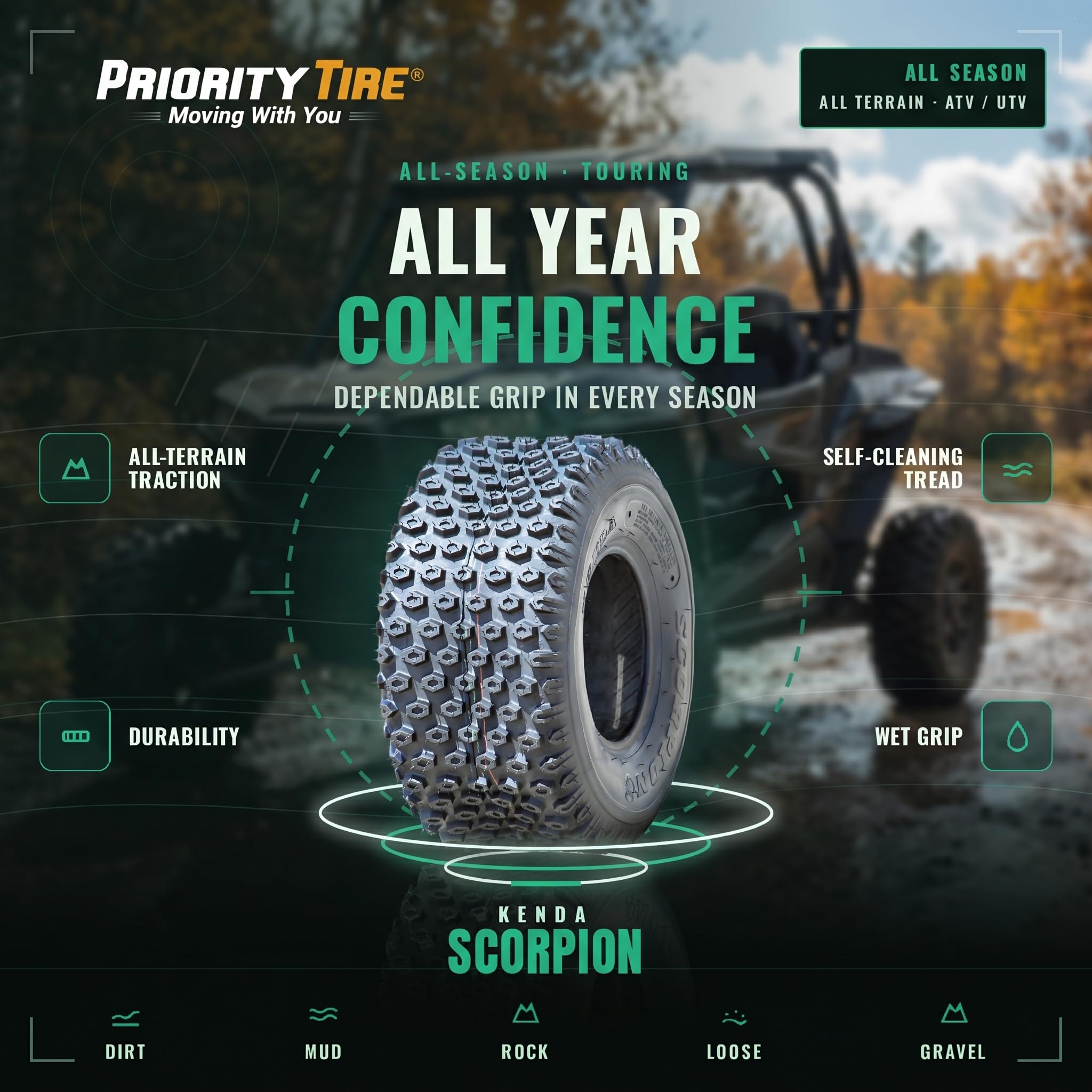 Pneu quad et buggy Kenda K290 Scorpion 16x8-7 2plis