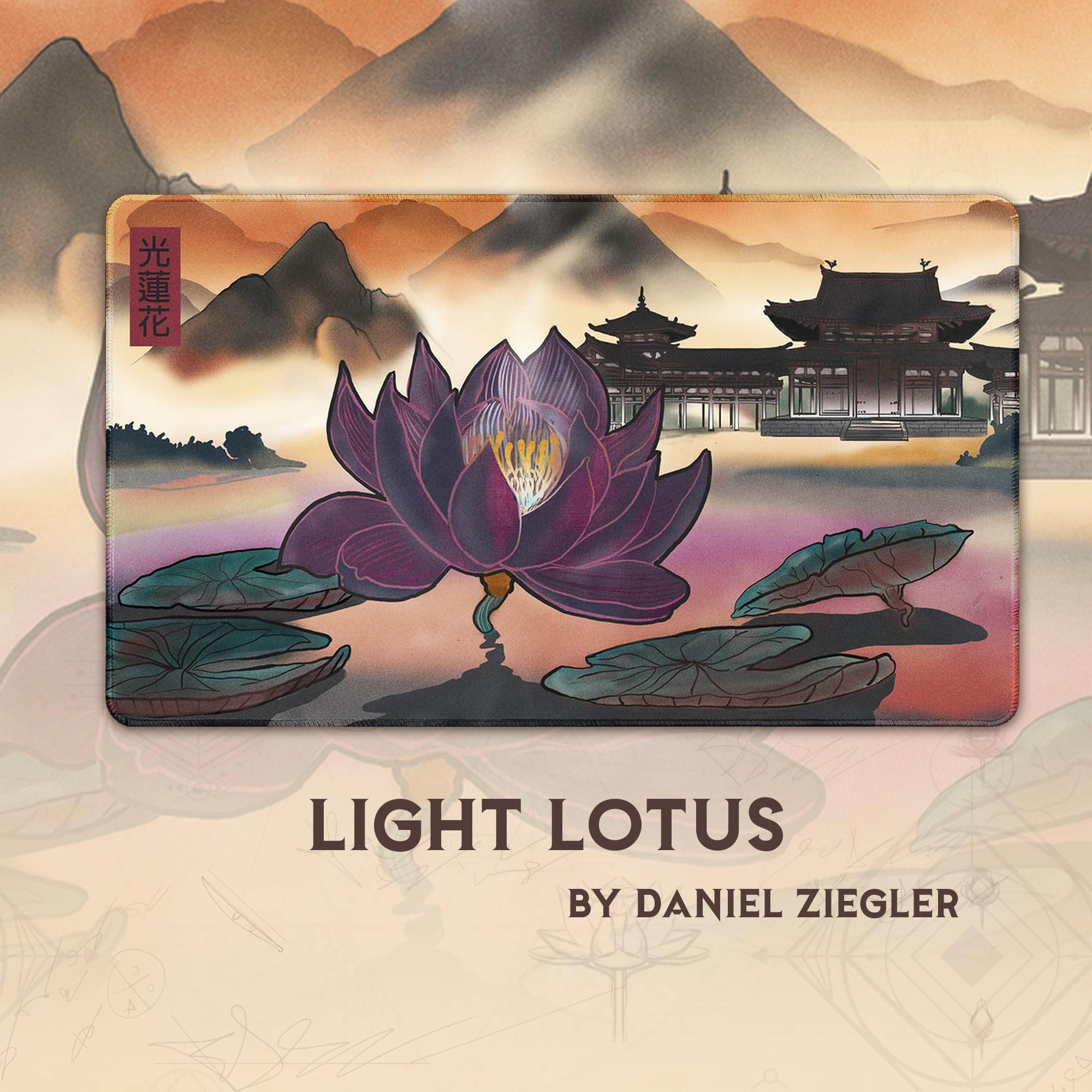 Light Lotus (Bordi cuciti) - Tappetino da Gioco MTG - Compatibile con Tappetino da Gioco Magic The Gathering - Gioca a MTG, YuGiOh, TCG - Disegni Originali