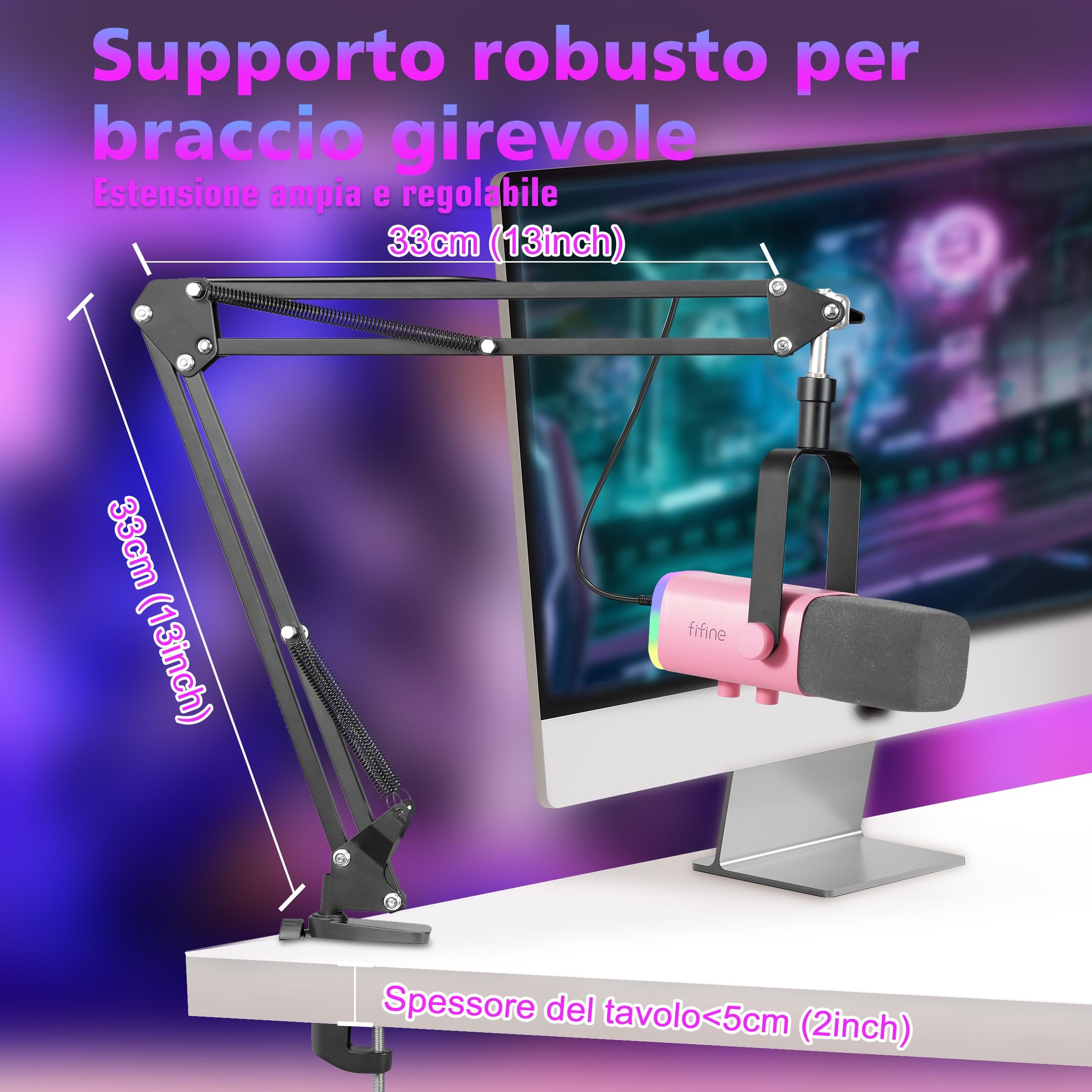 FIFINE XLR Streaming Microfono Kit Dinamico per Podcasting, Gaming Micrófono USB per PC Mac PS4 PS5, Cardioide Microphone per Registrazione Vocale