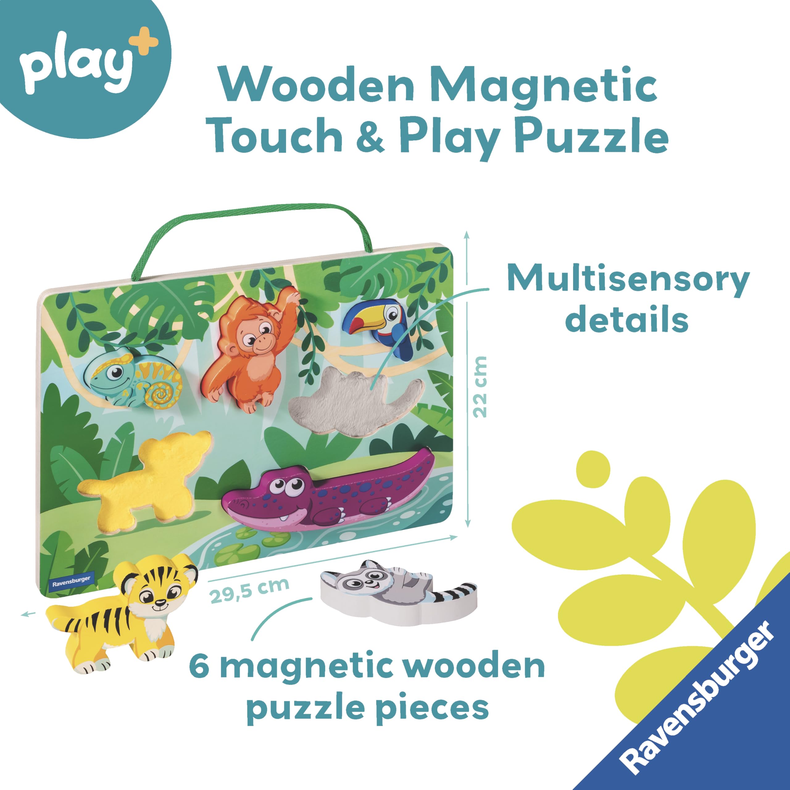 Ravensburger Play+ In The Jungle Touch & Play Wooden Puzzle for Toddlers Age 1 Year Old - Infant Toys and Gifts - Image 4
