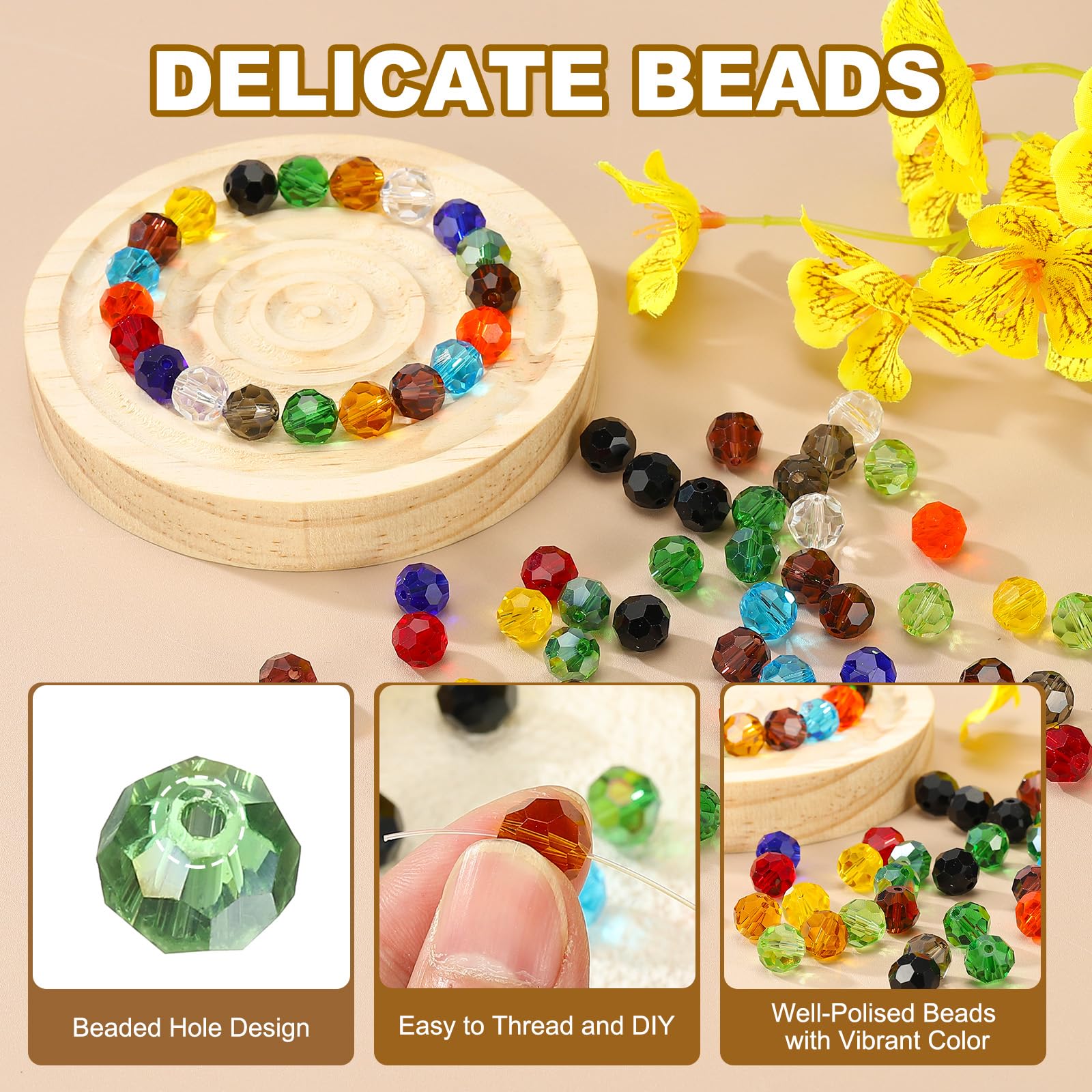 PATIKIL 8mm Round Crystal Beads - Image 3