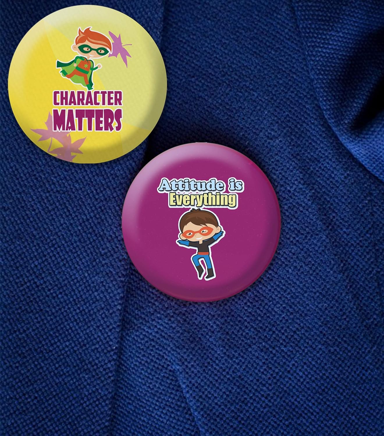 Creanoso Kids Pinback Buttons - Character Counts (10-Pack) - Large 2.25" Classroom Reward Incentives for Students and Children - Stocking Stuffers Party Favors & Giveaways for Teens & Adults : Clothing, Shoes & Jewelry