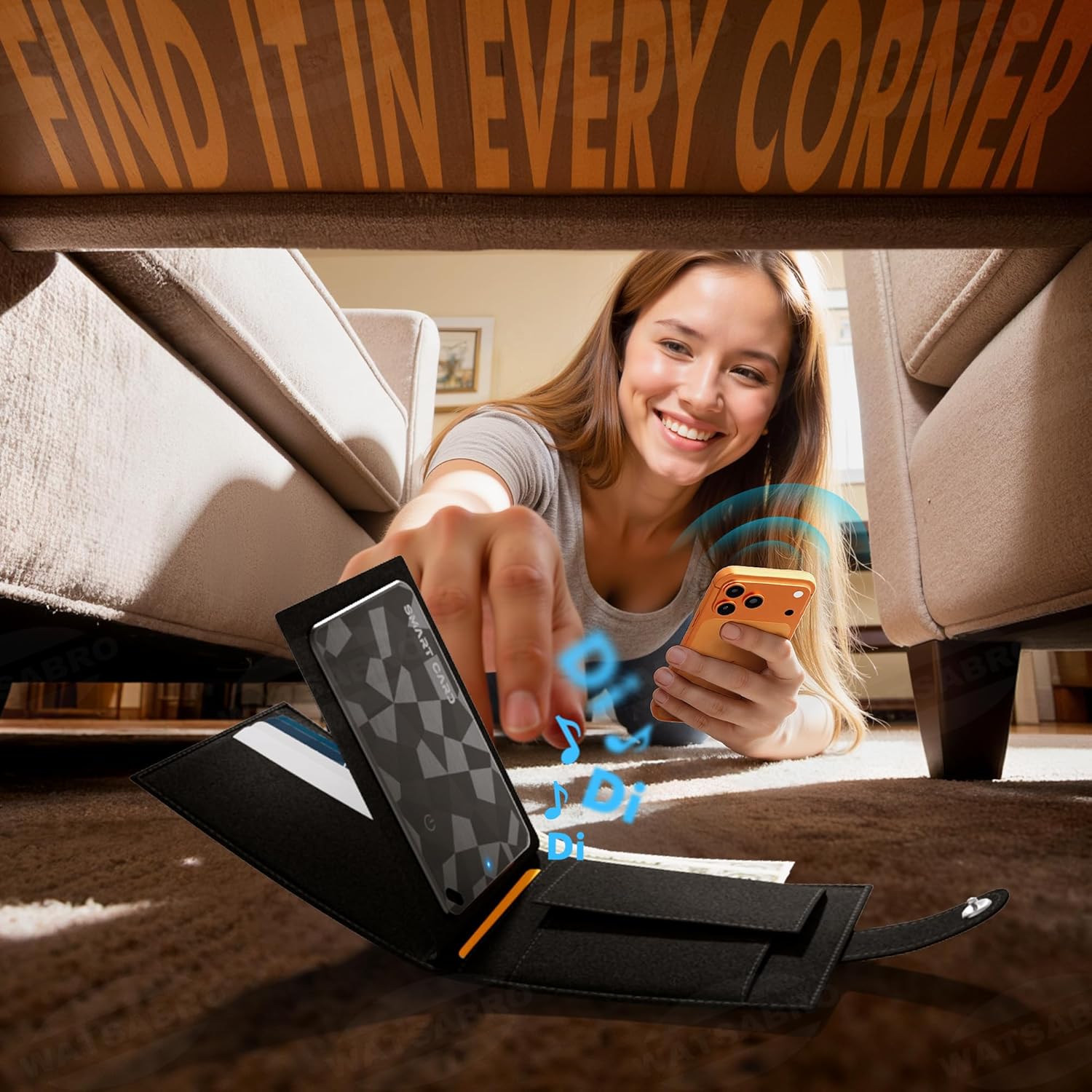 【for iOS&Android】 Airtag Wallet Tracker Card, Ultra-Thin Smart Card, Credit Card Size Bluetooth Tracker for Wallet Passport, Works with Apple Find My & Google Find Hub, Wireless Charging, Loud Alarm - Image 5