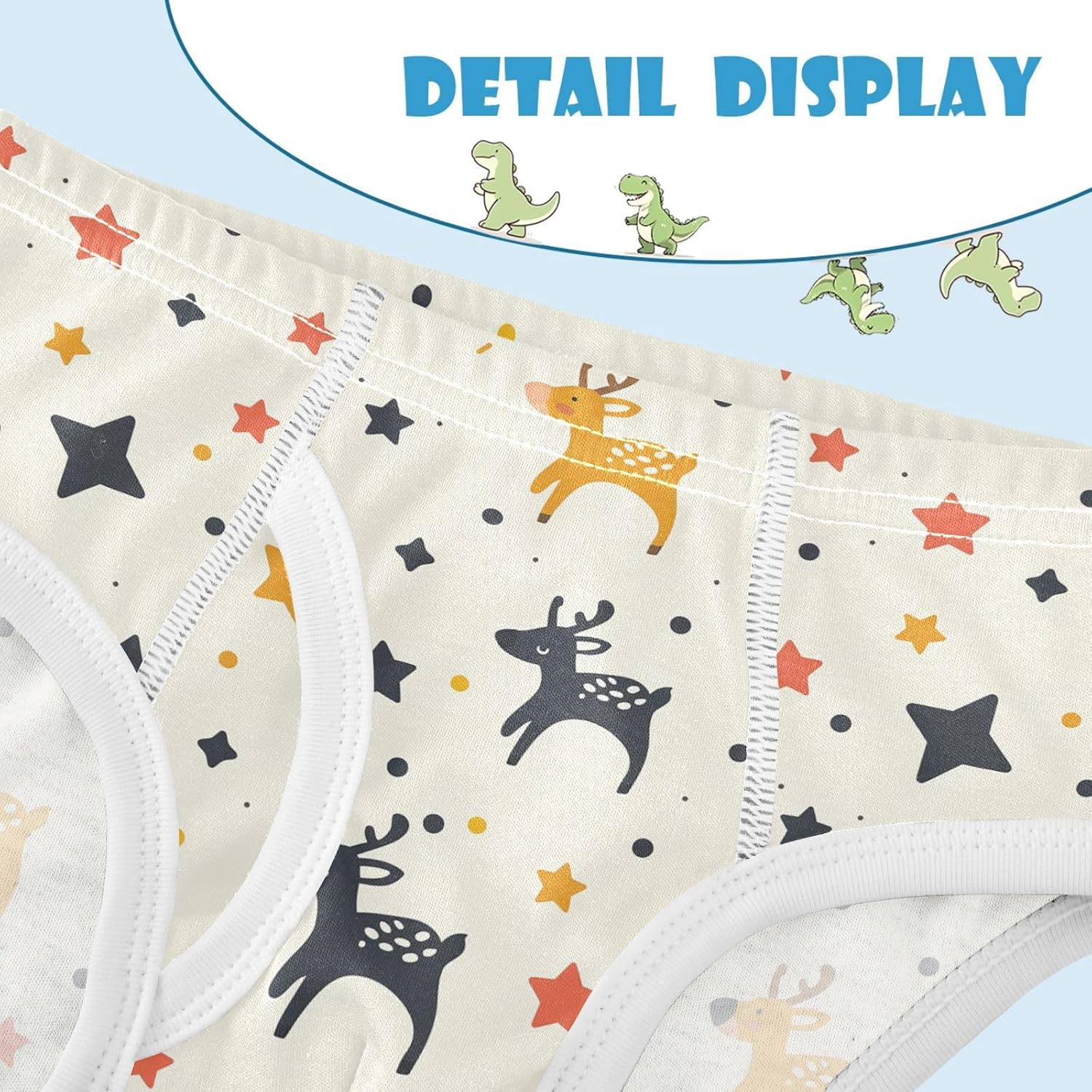 visesunny Boys Cotton Underwear Cartoon Sketch Deer Star Printed Toddler Soft Training Briefs Size 2T-8Y for Kids