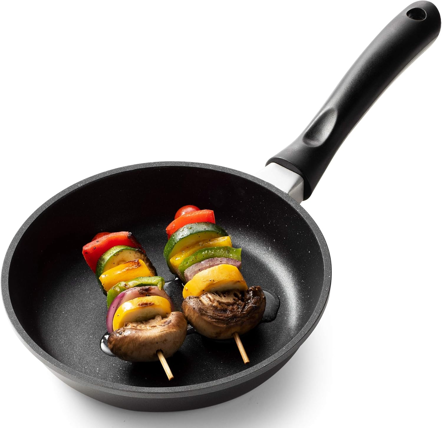 GOURMEX 8" Induction Fry Pan Black | Small Nonstick Skillet for Omelets and Sauteing Vegetables Perfect for All Heat Sources 8" Fry Pan: Home & Kitchen