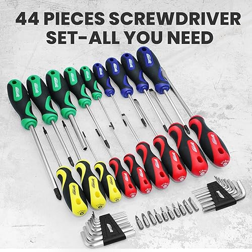 Miniatura 11 de Juego de destornilladores de trinquete, juego de puntas de destornillador de 19 piezas con asas de trinquete giratorias de 5 vías, kits