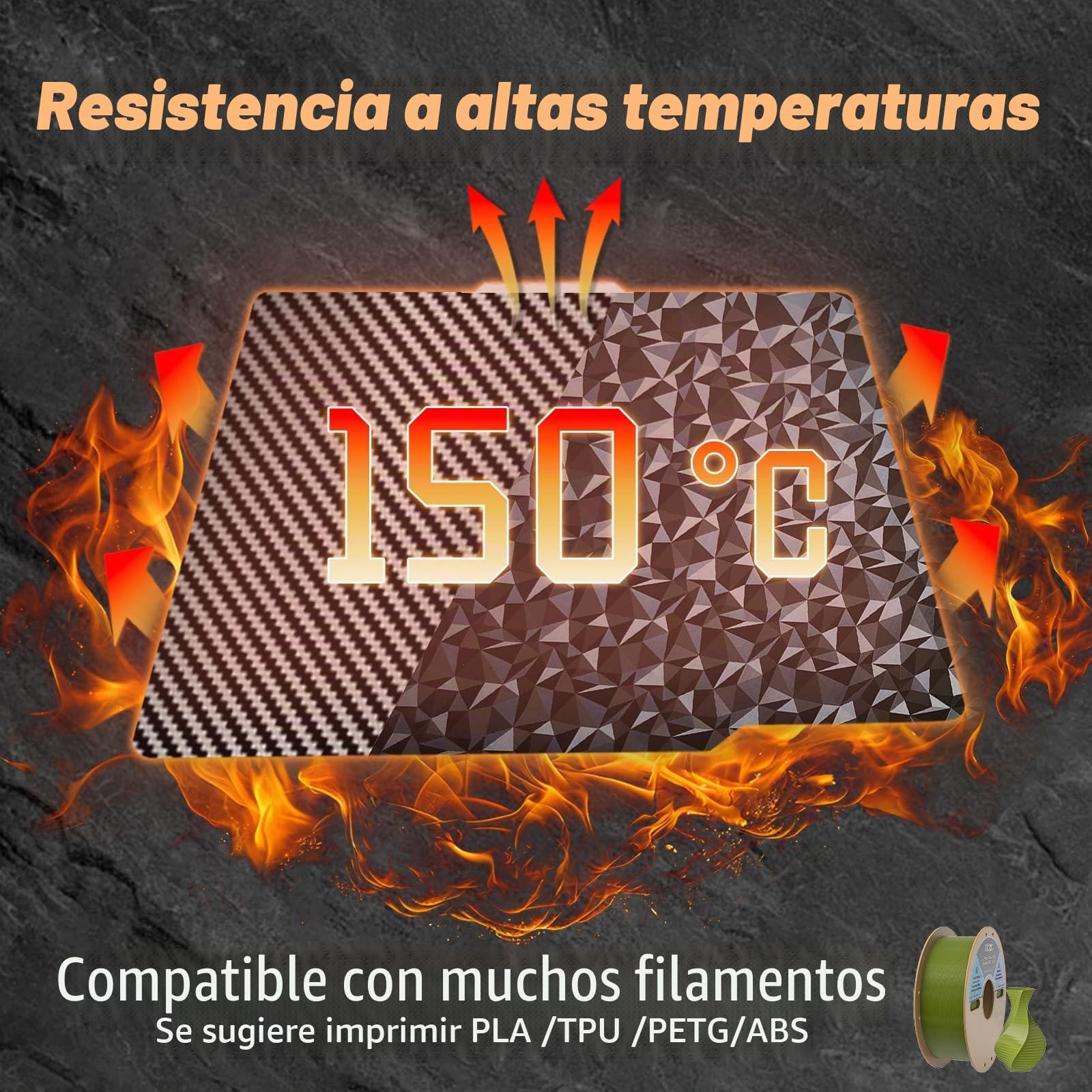 para bambulab placa de impresión PEO PET PEI para Bambu Lab a1, X1C, X1E, P1P, P1S, P2S, X1, placa de carbono texturizada PEO PET de 257x257mm para filamento bambulab