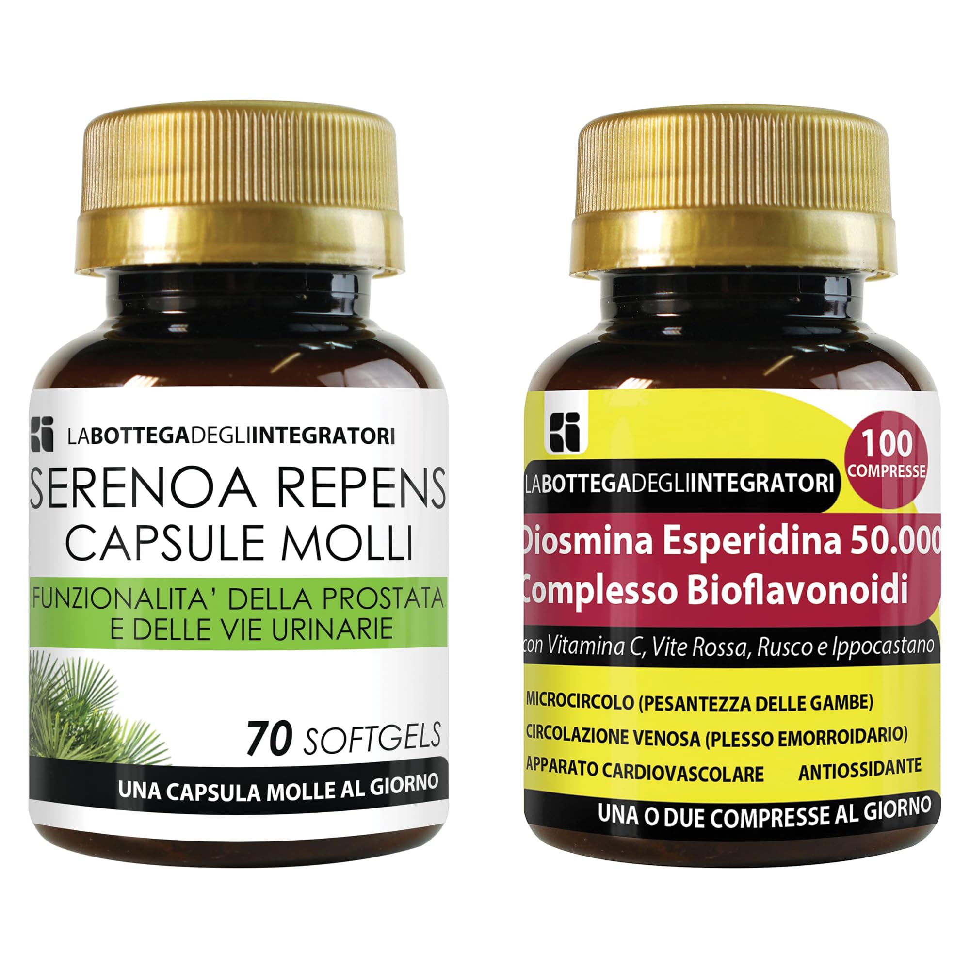SERENOA REPENS 70 CÁPSULAS BLANDAS - DIOSMINA, HESPERIDINA, BIOFLAVONOIDES 100 TABLETAS | CIRCULACIÓN PRÓSTATA, MICROCIRCULACIÓN, HEMORROIDES