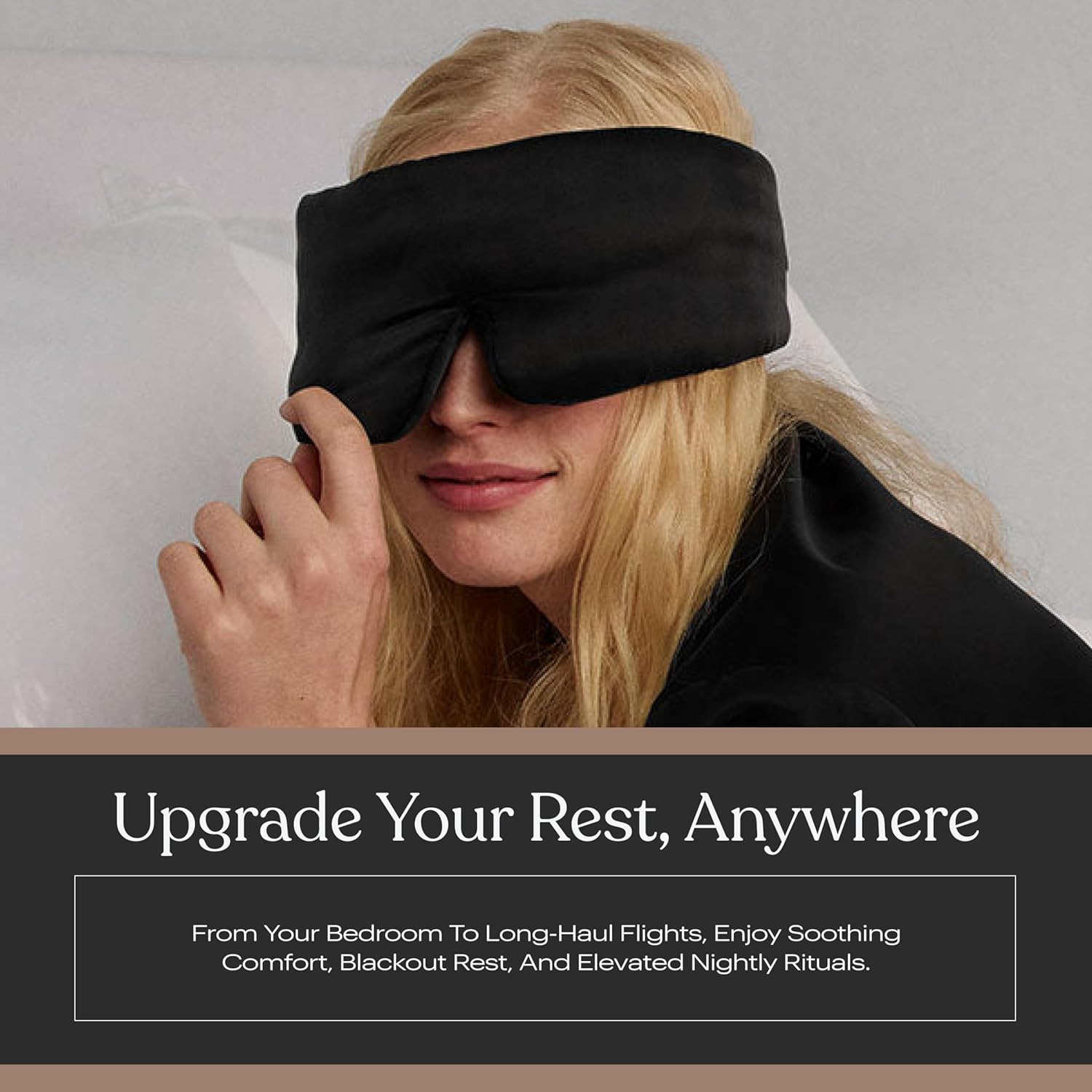 Lunya Weighted Silk Sleep Mask – Mulberry Silk Eye Cover with Cooling Glass Beads, Noise-Reducing Fit, Washable Fabric, and Travel Pouch – Sleeping Mask for Men and Women - Black – Small - Image 8