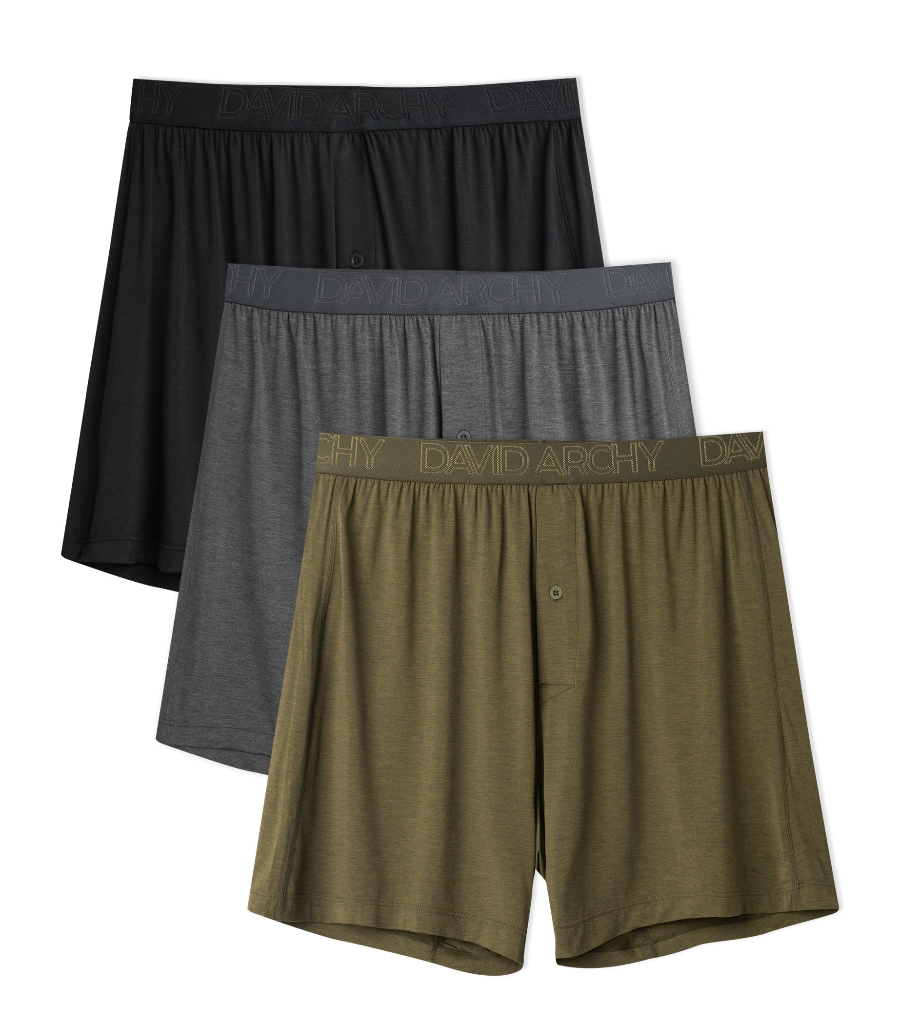 DAVID ARCHY Mens Boxers Soft Rayon Made from Bamboo
