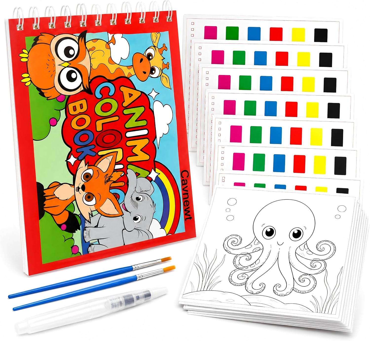 Cavnewt Paint with Water Coloring Book for Kids Ages 4-8