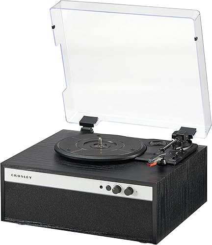 Miniatura 13 de Crosley CR6048A-BK - Reproductor de discos de vinilo con Bluetooth estroboscópico con sincronización de música, luces LED que cambian de color,