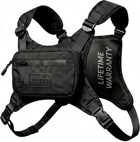 ZENO Reflective Running Chest Pack - Tactical Rig with Phone Holder