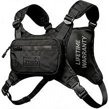Reflective Running Vest, Tactical Chest Rig with Phone Holder for Hiking