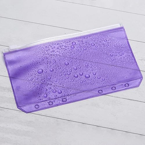 Miniatura 7 de 24 bolsillos A6 con 6 agujeros con cremallera para efectivo, tarjetas de identificación, tarjetas de crédito, 8 colores