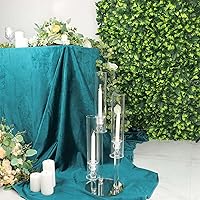 Vista 23 de Efavormart - Candelabro de acrílico transparente con 9 brazos, soporte para velas con base cuadrada, 4 pies de alto