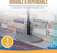 Vista 7 de Island Umbrella Base de resina semicircular para paraguas, color marrón, 20 libras