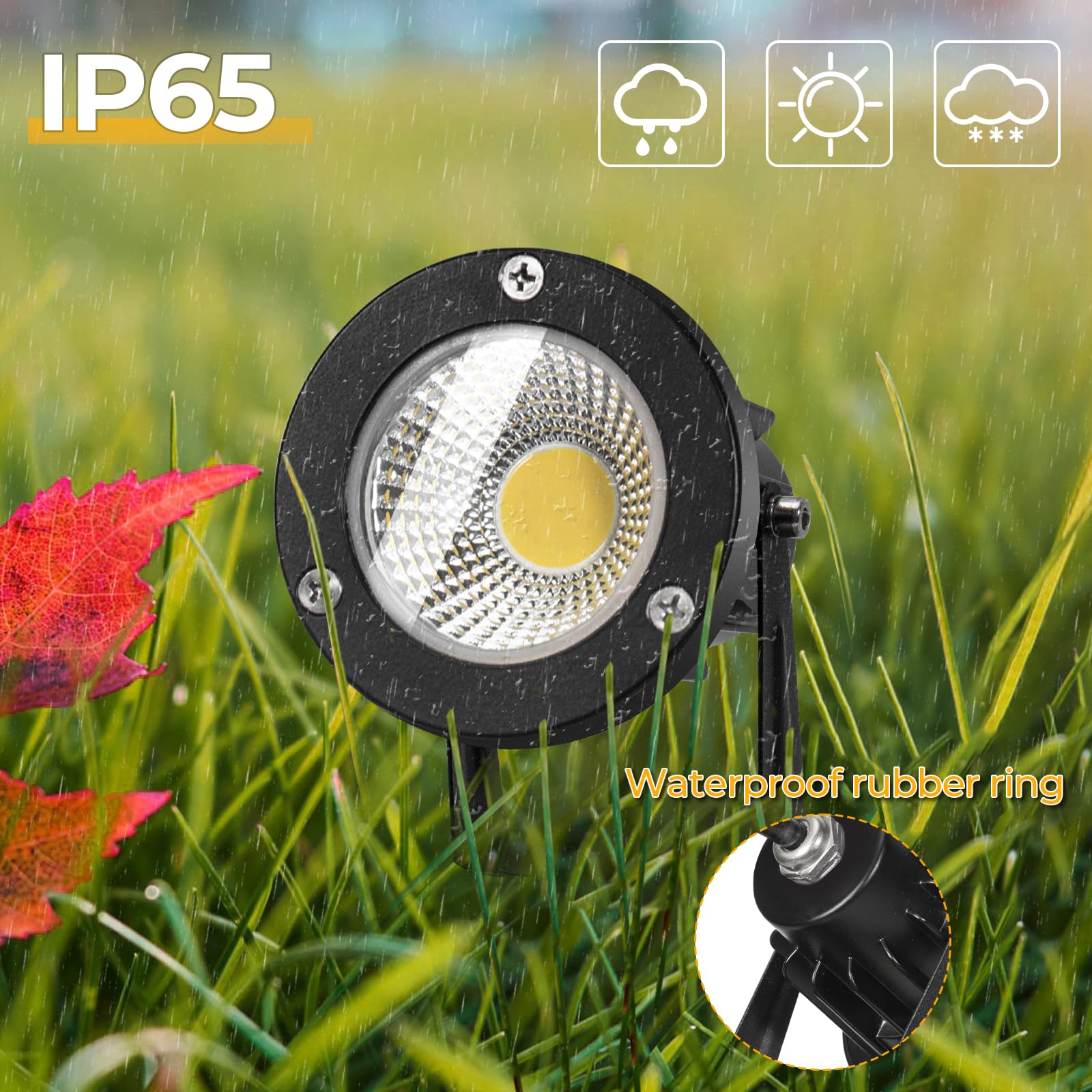 Milpoel Lampe Spot LED COB avec Pince, 7W Étanche IP65, Câble 3m, Éclairage Intérieur et Extérieur (Lumière blanche, 2)