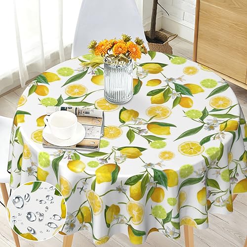 Miniatura 69 de Mantel redondo bohemio de 60 pulgadas, mantel circular bohemio, resistente a las manchas, repelente al agua y sin arrugas, coloridos manteles Mantel