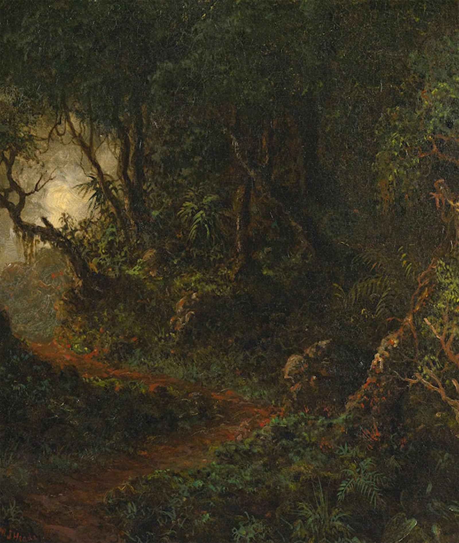 ARTXLXXBN Famous Prints Artwork Pictures Poster Painting Art Tropical Greenery by Johnson Heade Artwork Landscape Pictures for Home Decor 60x90cm