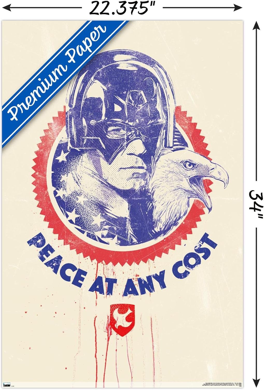 Trends International DC Comics TV Peacemaker - Peace at Any Cost Wall Poster, 22.375" x 34", Premium Poster & Mount Bundle
