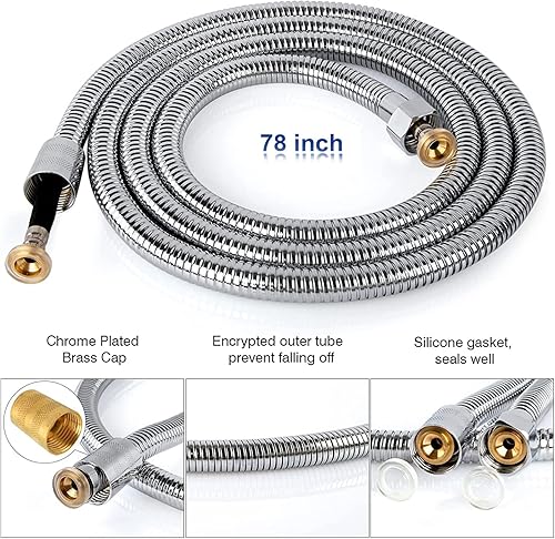 Miniatura 7 de Cabezal de ducha, cabezal de ducha de lluvia con mano, cabezal de ducha de acero inoxidable de alta presión de 6 pulgadas, combo de ducha de mano de