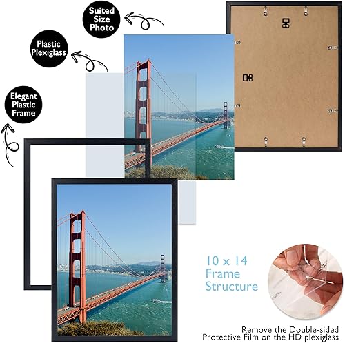 Miniatura 3 de Portarretratos de 10 x 14 pulgadas, color negro, para colgar en la pared, marco de fotos de 10 x 14 pulgadas, para galería de fotos en la pared con