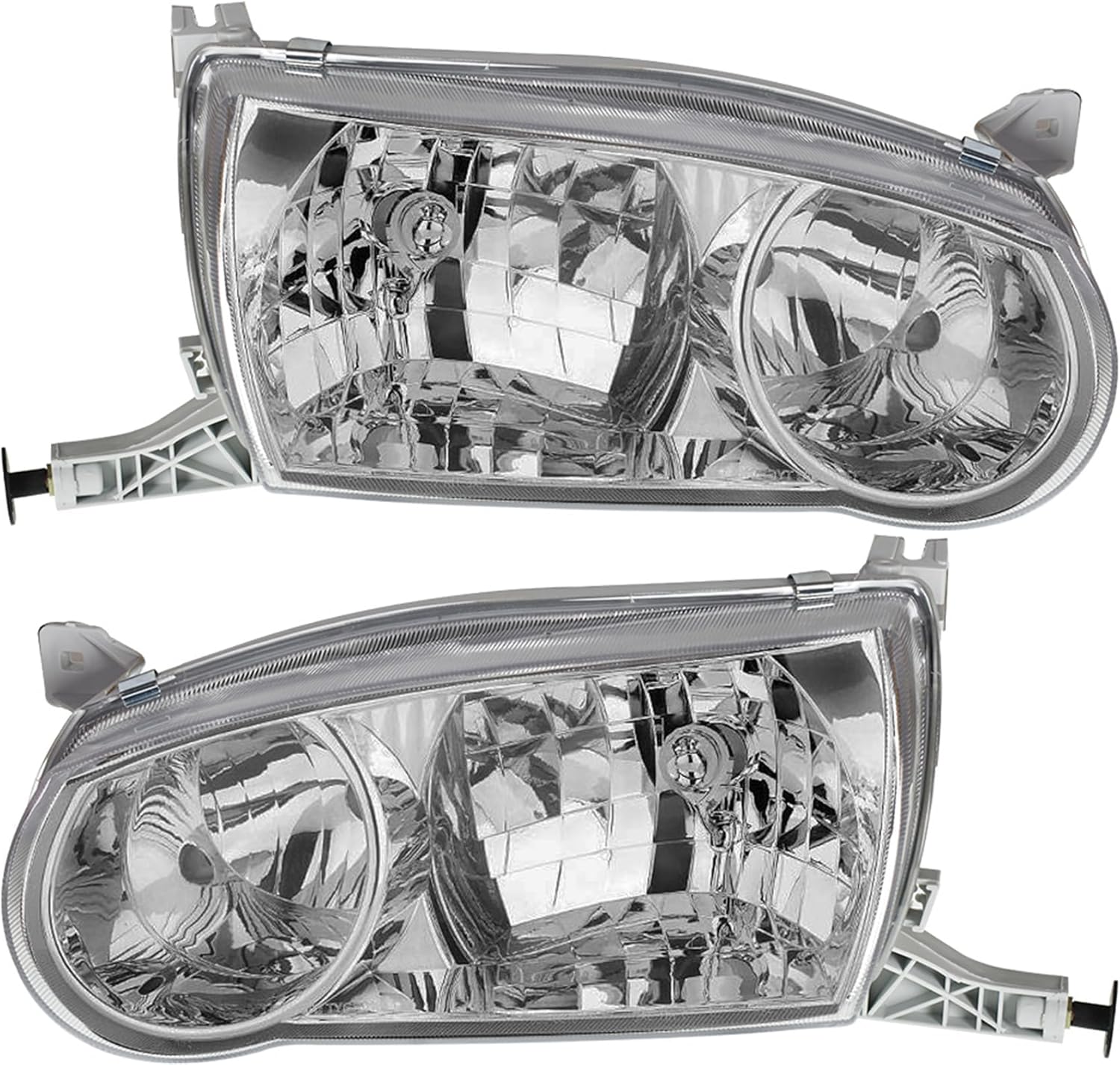 Silscvtt Headlights Front Head Lamps w/Corner Signal Lamps Replacement for Toyota Corolla 2001 2002 Projector Headlights & Corner Signal Lamps Pair Left+Right Side (Passenger Driver Side)