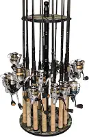 Rush Creek Creations Rack de armazenamento de vara de pesca redondo com 16