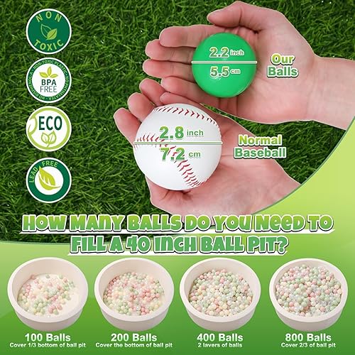 Miniatura 170 de GOGOSO 100 pelotas de juego no tóxicas para niños, suaves, a prueba de aplastamiento y sin BPA en colores divertidos para jugar en interiores