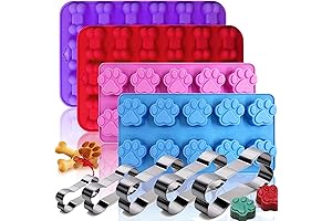 Colorful Puppy Silicone Molds Set For Paw Print Dog Treat Foods