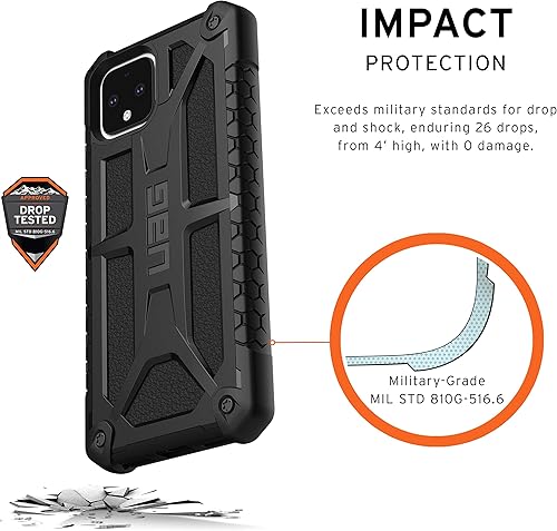 Miniatura 3 de URBAN ARMOR GEAR UAG Made for Google Pixel 4 pantalla de 5.7 pulgadas Monarch Feather-Light Rugged Negro Funda militar probada contra caídas