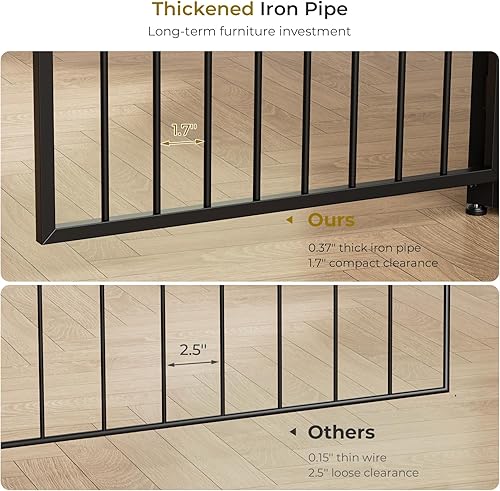 Miniatura 4 de Mueble de jaula para perros XXL de 48" con 3 puertas, jaula de madera combinada para mascotas, perrera resistente de interior para perros medianos a