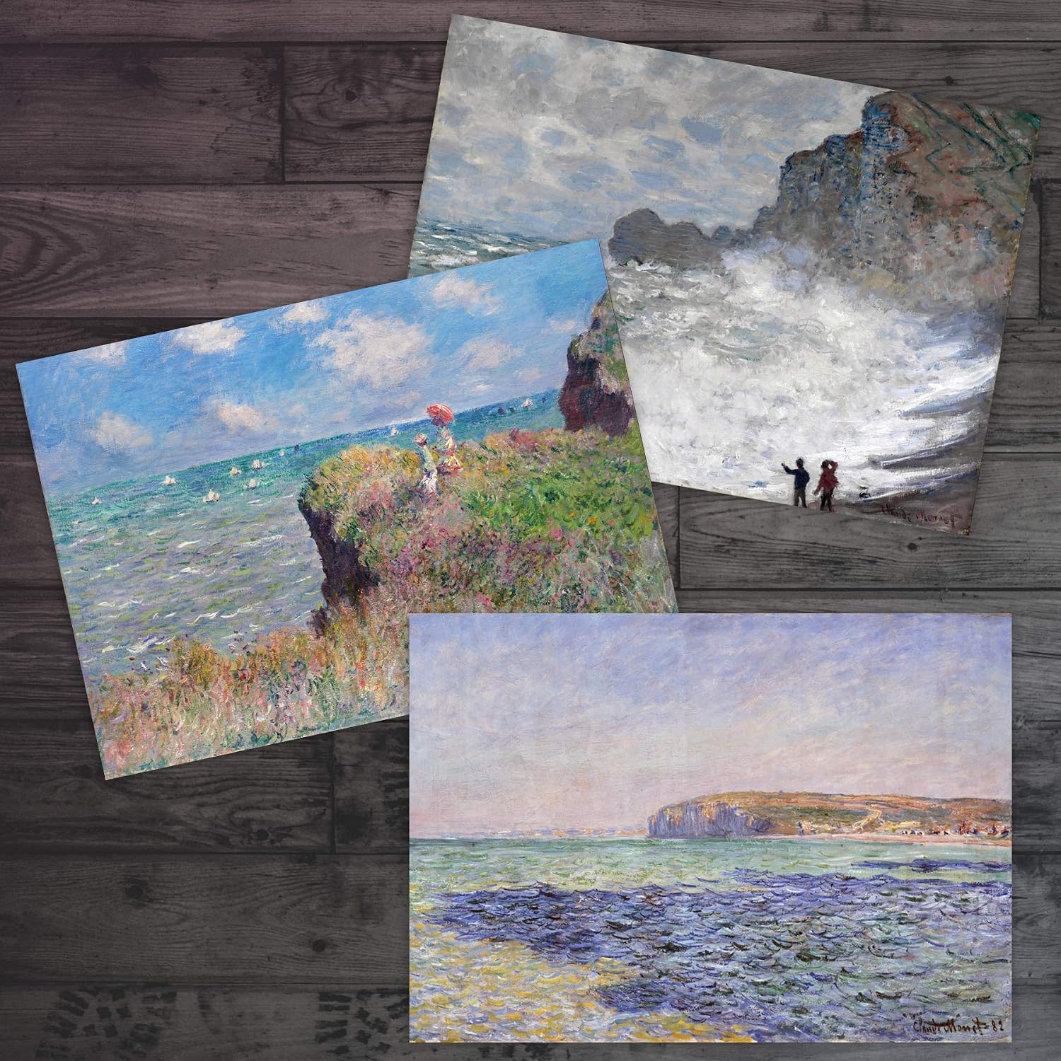 Artery8 Claude Monet Cliff Poppy Creuse Cliff Pourville Fine Art Greeting Card Pack of 6