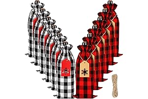 Christmas Buffalo Plaid Wine Bottle Covers