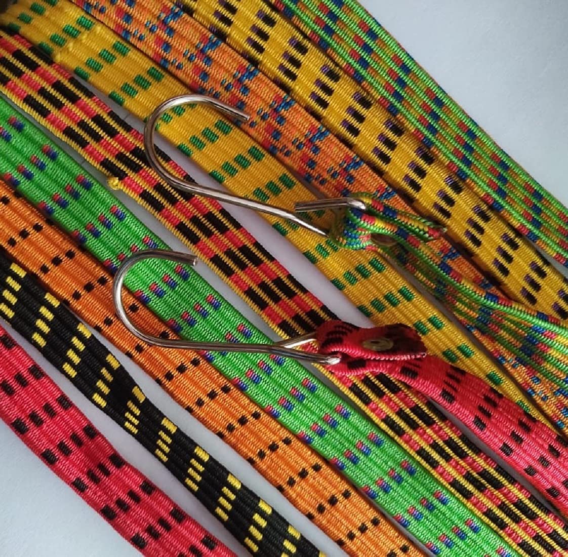 Dinojames Superior High Strength Stretchable Elastic Rope/Bungee Cord for Hanging Clothes, Tying Behind Bikes, 6ft (Assorted) -Pack of 4