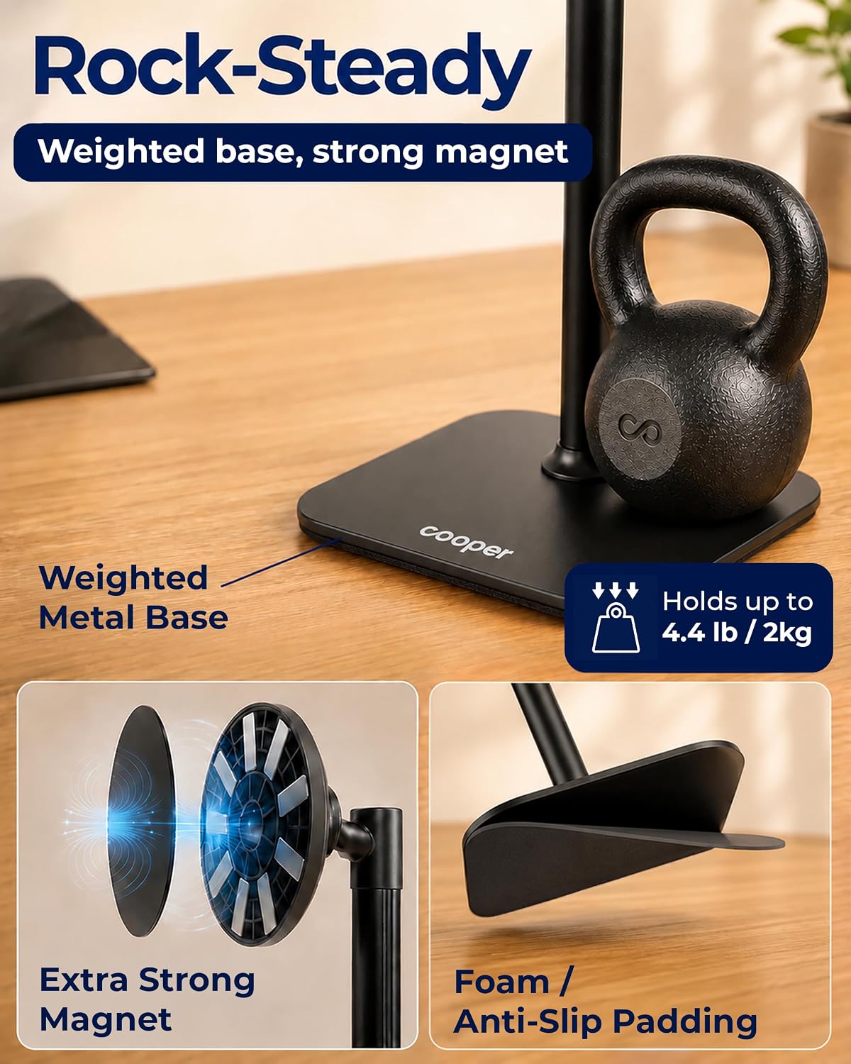 COOPER TabStand Magnetic iPad Stand for Desk, Tablet & iPad Holder Stand