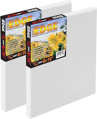 Miniatura 6 de The Edge All Media Cotton - Lienzo estirado de lujo, lienzo de 1116 pulgadas de profundidad para acrílicos, óleos, acuarelas, pasteles, carbón y