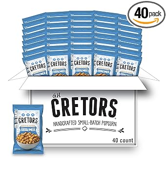 G.H. Cretors Cheese & Caramel Popcorn Mix (1 oz Bags – 40 Pack) Handcrafted Small Batch Popcorn, Gluten Free, Kosher, No Artificial Preservatives, Convenient Individual Bags