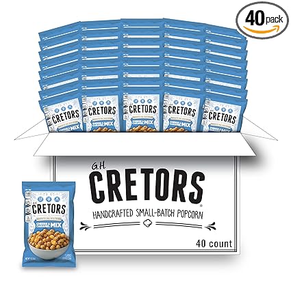 G.H. Cretors Cheese & Caramel Popcorn Mix (1 oz Bags – 40 Pack) Handcrafted Small Batch Popcorn, Gluten Free, Kosher, No Artificial Preservatives, Convenient Individual Bags