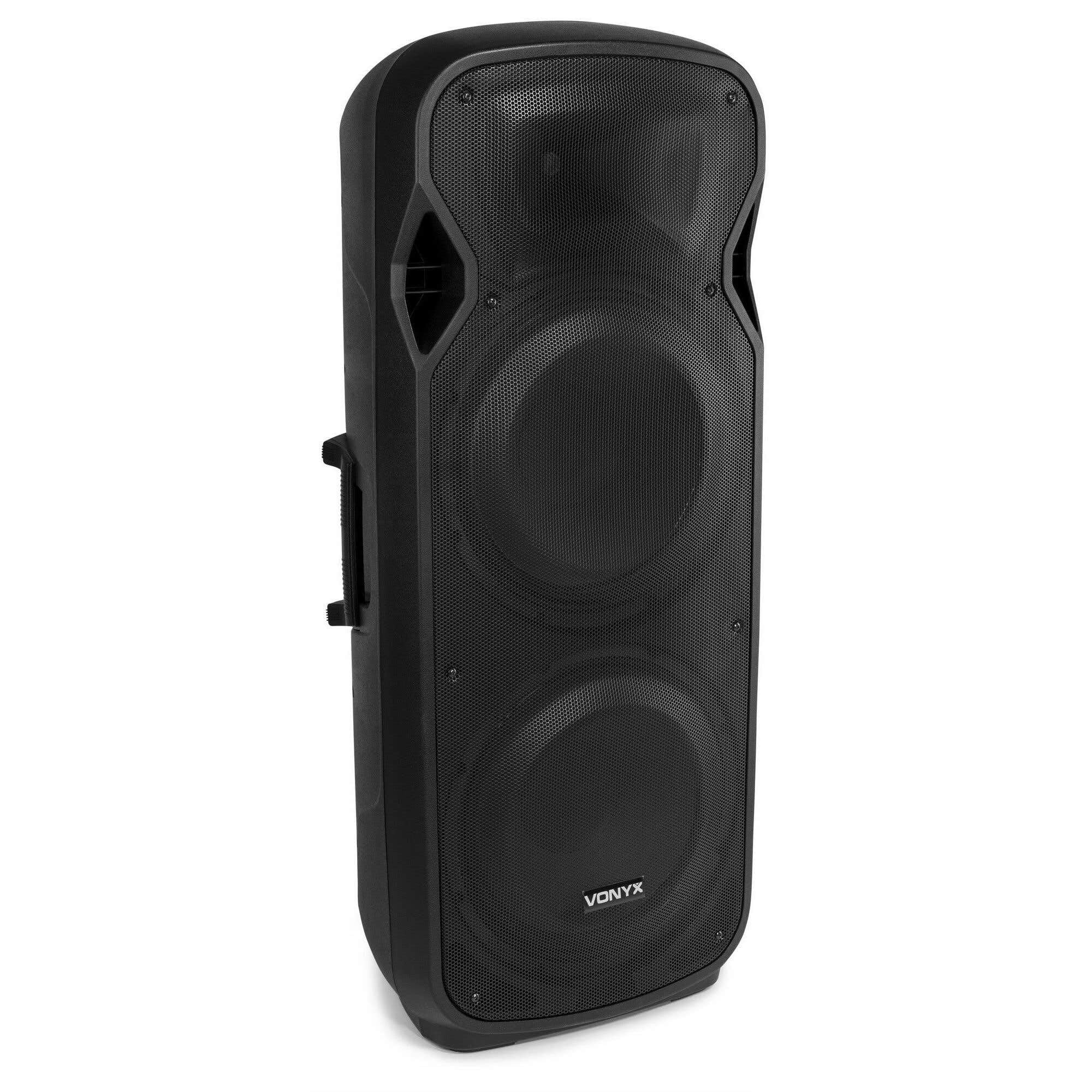 Vonyx AP215ABT - Altoparlante basso da 38 cm, con Bluetooth, 1200 W di potenza, Mp3, USB, SD, Hi-End, Tweeter, amplificatore integrato, uscita in linea 15"