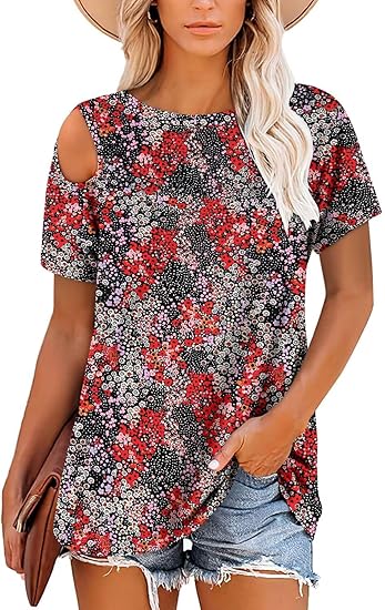 KISSMODA Summer Short Sleeve T Shirt Loose Fit Casual Dressy Women Top 2025 Trendy Ladies Fashion Blouses(S-3XL)