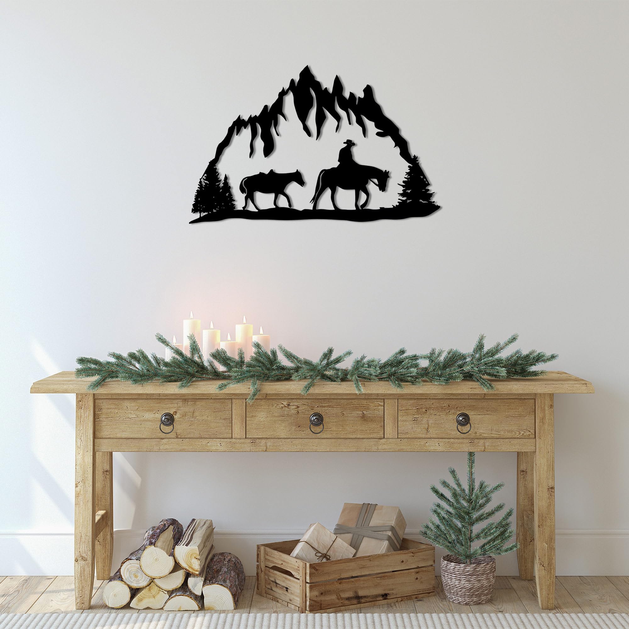 Décoration murale métal noir moderne 44 x 70 cm pour intérieur design