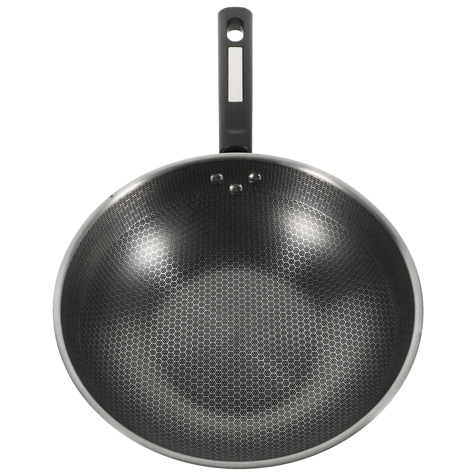 BESPORTBLE Padella Struttura a Nido D'ape in Acciaio Inossidabile Antiaderente Fondo Piatto, Manico in Bakelite Ergonomico, per Uso Domestico in Cucina