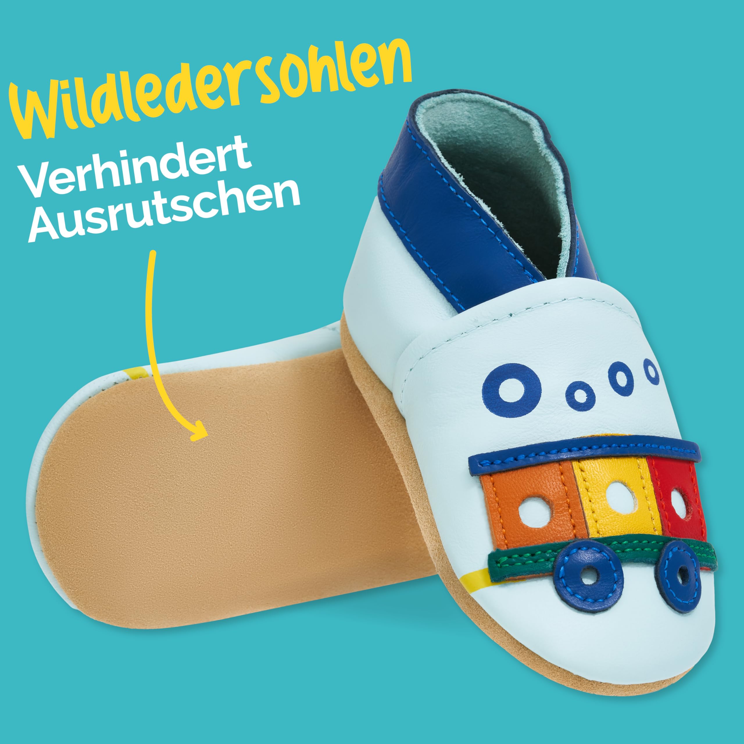 Juicy Bumbles Krabbelschuhe Baby Lauflernschuhe Mädchen Jungen Leder mit Wildledersohlen - 0-6 Monate bis 2-3 Jahre
