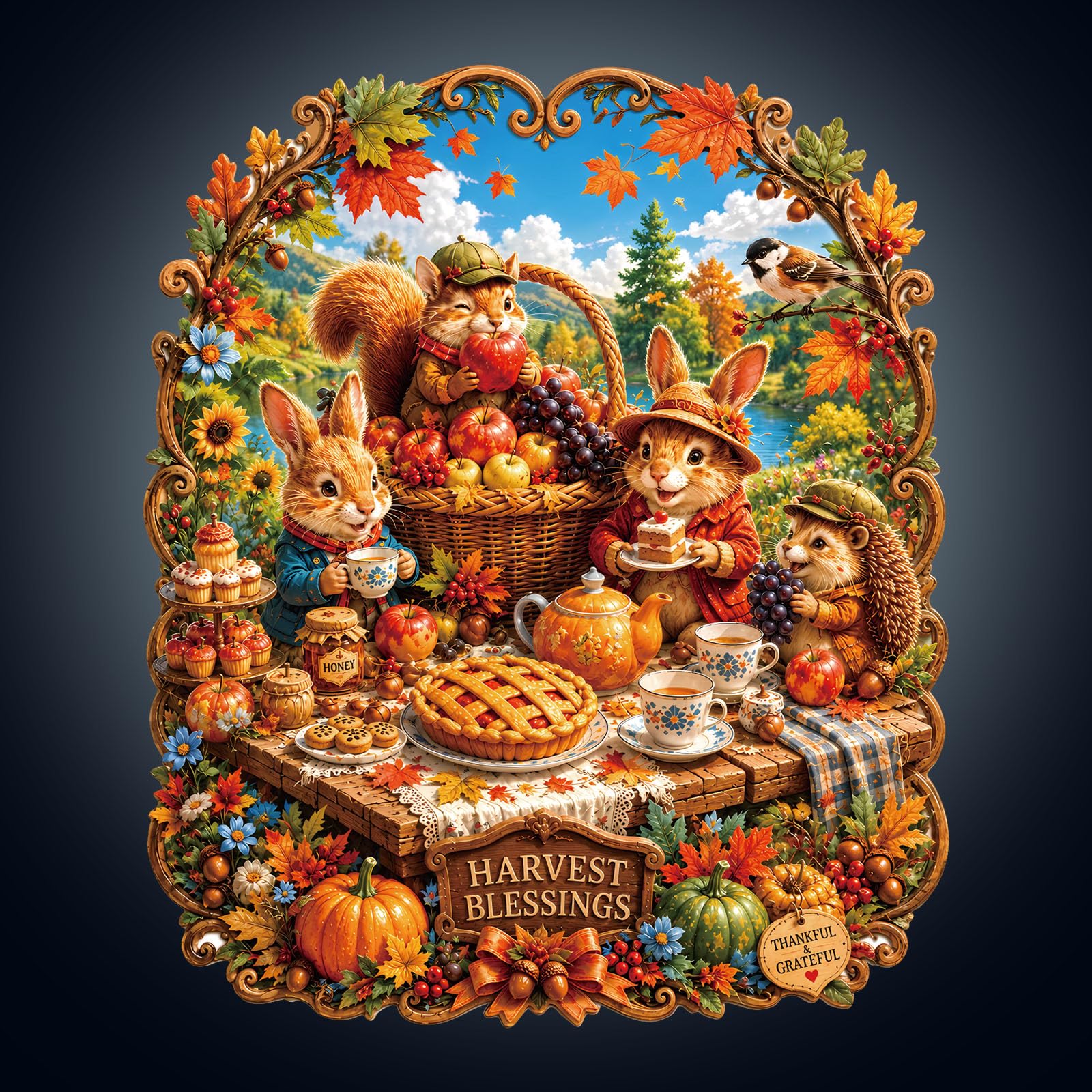 Wooden Puzzles for Adults, 13.4 * 11.2 in Autumn Irregular Puzzles