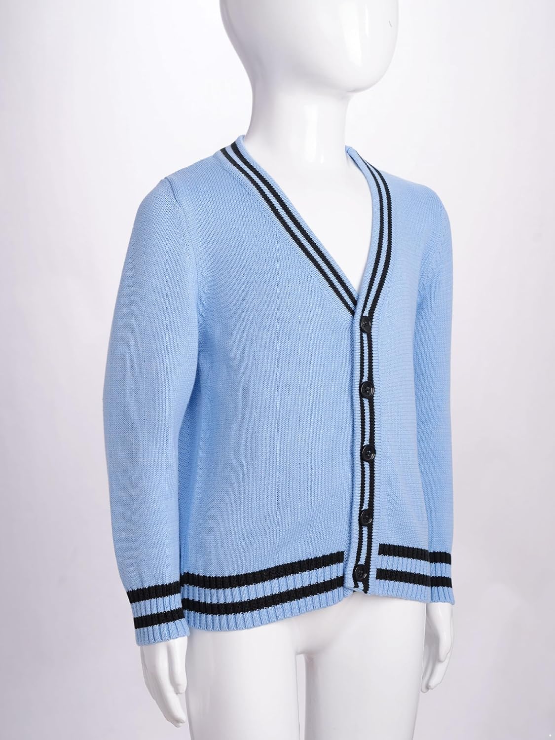 Boys Girls School Uniform Cardigan Sweater Kids Button Down Shirts Cable Long Sleeve V Neck Jumpers Outerwear