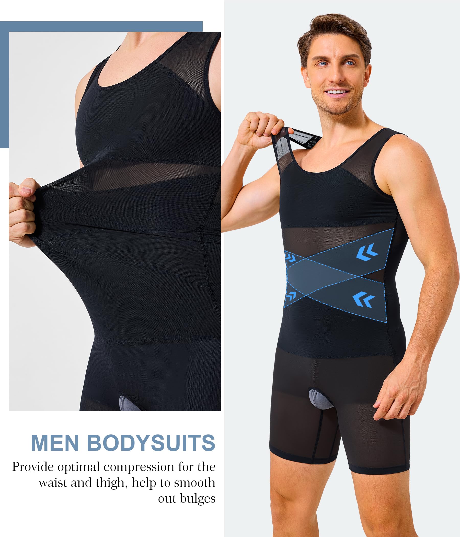 KUMAYES Débardeur de Compression Homme Maillot de Corps Gaine Ventre Plat Homme Full Body Shape Gainant Amincissant Minceur sous-vêtements sans Couture
