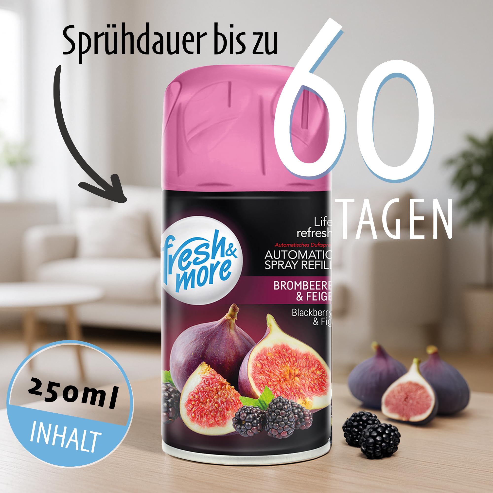 Fresh & More Lufterfrischer Nachfüller Duft-Mix 250ml (12er Pack) | Raumduft-Spray-Nachfüller, kompatibel mit Freshmatic Max, Zufallsmix aus 26 Duftsorten